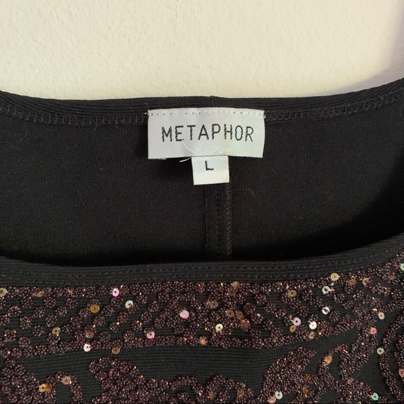 Metaphor Black Sparkly Sequin Pattern Tank Top - Picture 4 of 5